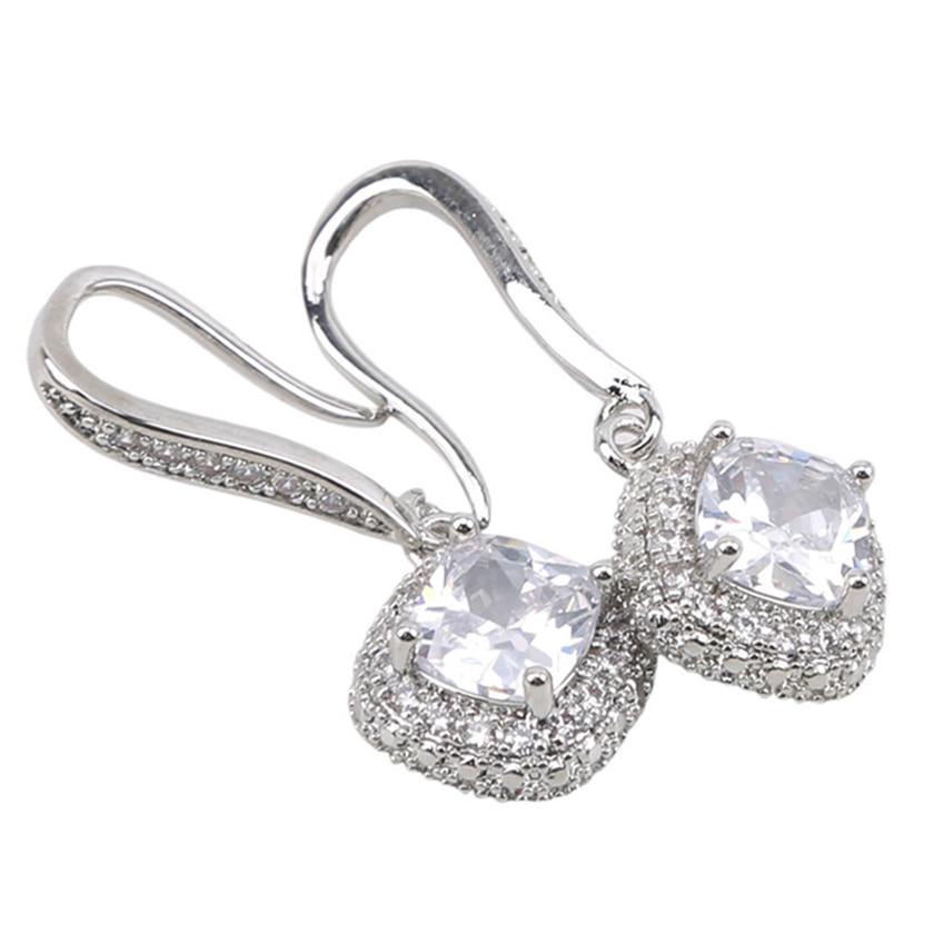 Đôi Khuyên Tai HìNh Vuông ĐíNh Zirconia NhiềU MàU ThờI Trang Cho Nữ