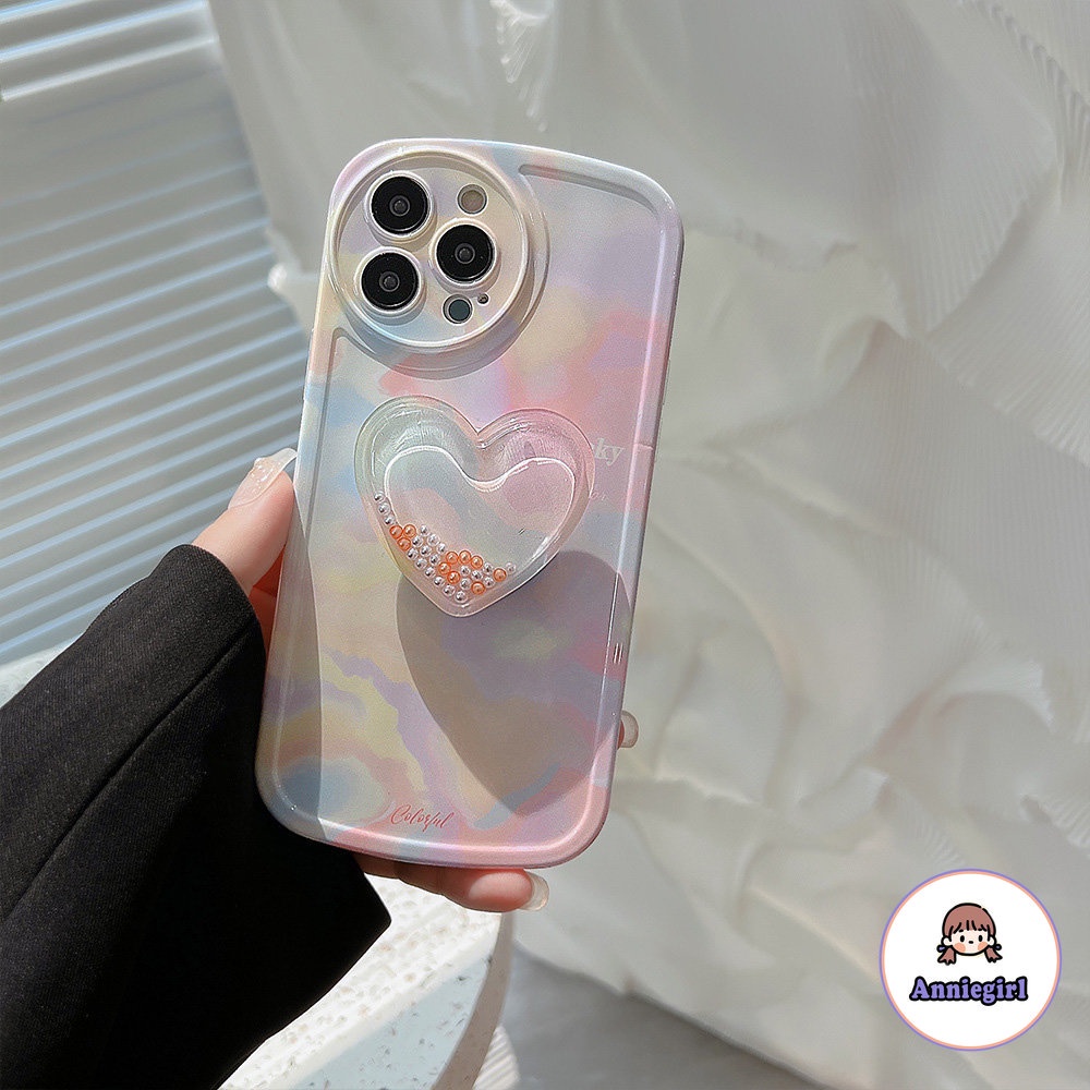 Ốp Điện Thoại TPU Mềm Chống Sốc Màu Hồng Gradient Có Giá Đỡ Cho IPhone 14 13 12 11 Pro Max