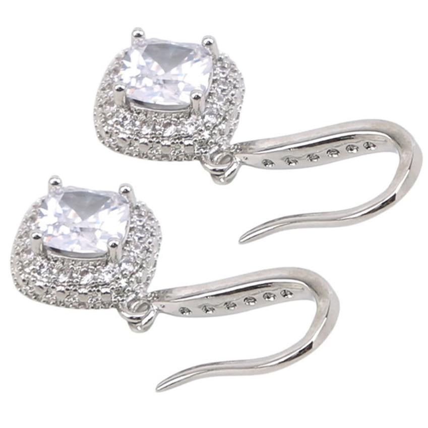 Đôi Khuyên Tai HìNh Vuông ĐíNh Zirconia NhiềU MàU ThờI Trang Cho Nữ