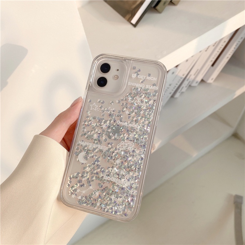 Ốp Điện Thoại Tpu Kim Cương Chảy Đầy Sao Lấp Lánh Cho iPhone 14 13 12 11 Pro Max XR X XS
