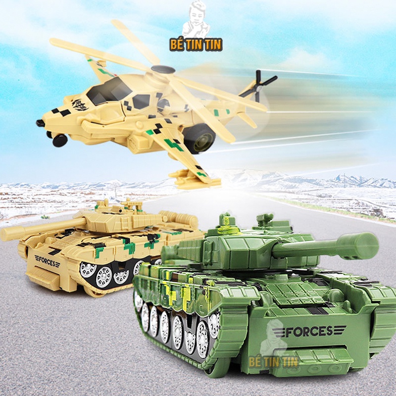 Combo Đồ chơi xe tăng máy bay biến hình, Ô tô, Xe tăng biến hình, ô tô tự động và Đồ chơi Ô tô điện địa hình có đèn