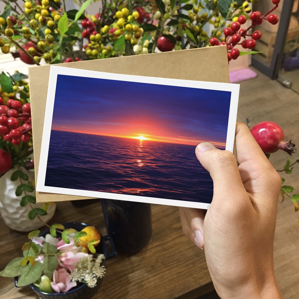 Postcard, thiệp trang trí, bưu thiếp chủ đề Biền in giấy mỹ thuật kích thước 10x15 tặng kèm bao thư giấy kraft