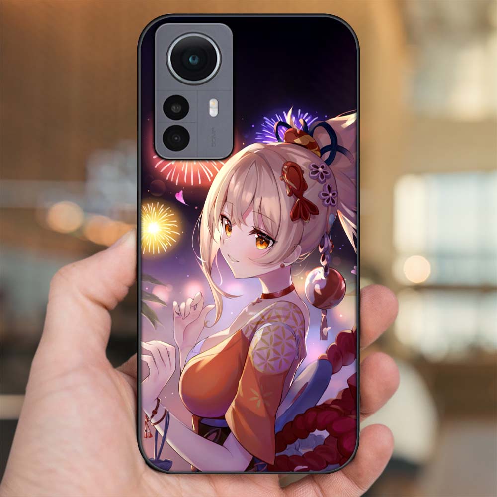 Ốp lưng Xiaomi 12 Pro 5G viền đen in hình Yoimiya Genshin Impact