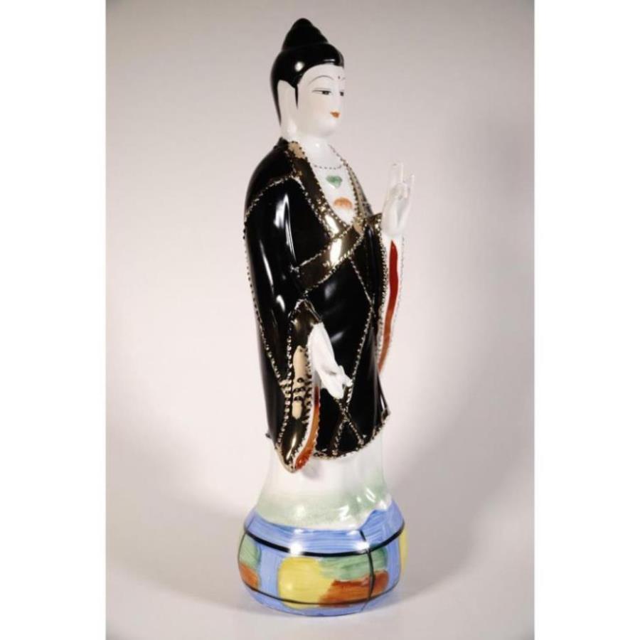 Tôn tượng mẹ diêu trì cao 40 cm - Tượng Địa Mẫu Nương Nương gốm sứ đứng vẽ màu đẹp xuất sắc