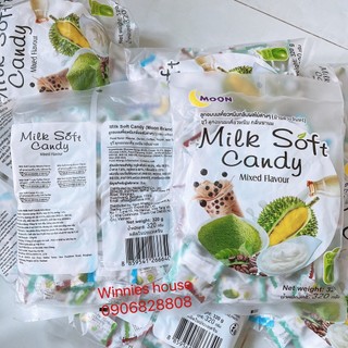 Kẹo dẻo trái cây Moon Thái Lan mix vị trà sữa, sầu riêng, matcha, sữa chua 320g