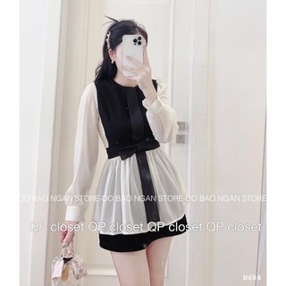 Áo sơmi phối tơ pelum tiểu thư