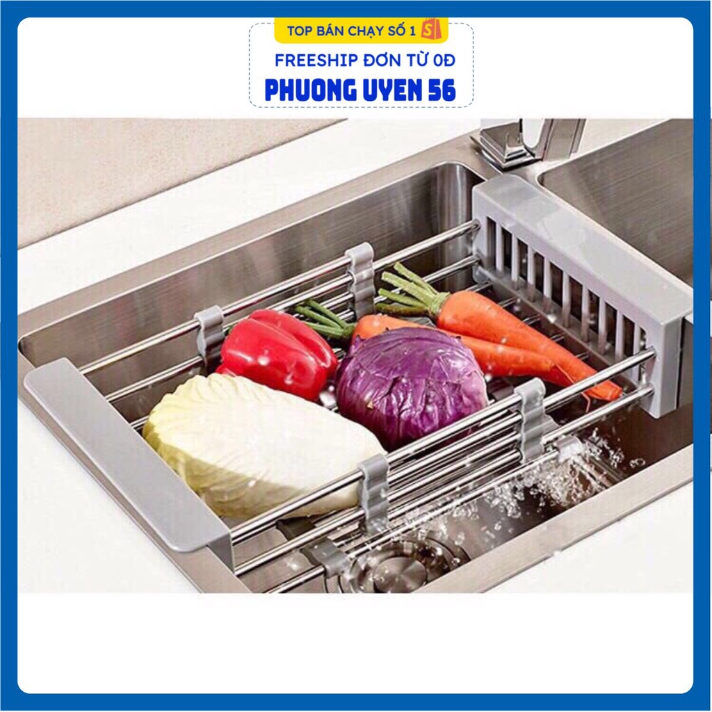 PVN6909 Rổ inox rút gọn để bồn rửa bát T2 .
