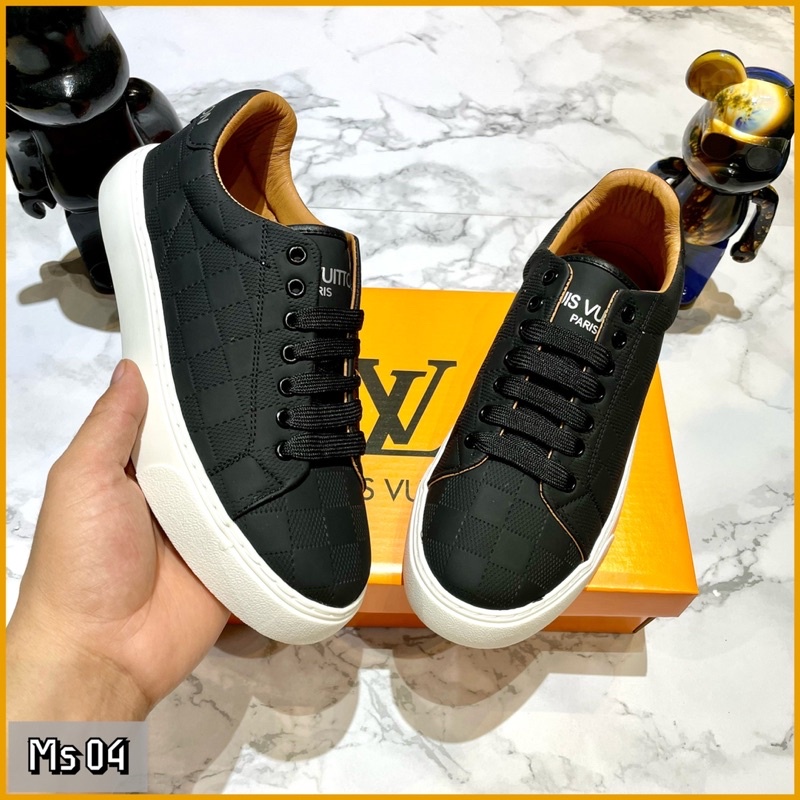 Giày LV,GG Hoạ Tiết Thêu, Giày Dây Buộc Da Cao Cấp, Giày Hàng Spf, Đầy Đủ Hộp