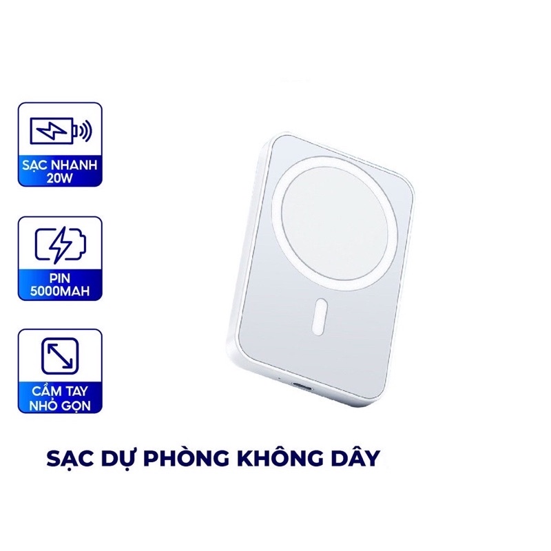 Sạc dự Phòng Không Dây từ Tính Dành cho Iphone : x/xsm/11/11pro/11promax/12/12pro/13/13prm/14/14promax