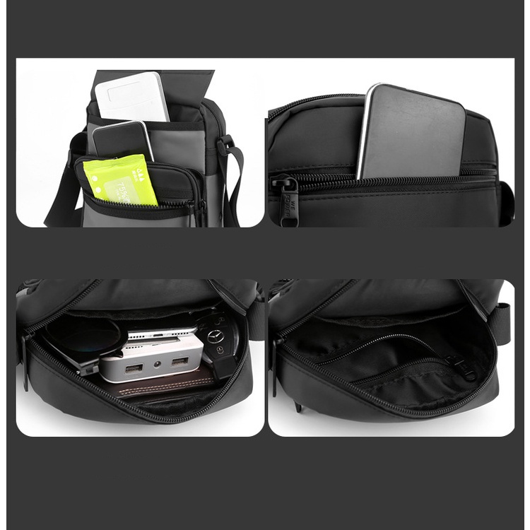 Túi đeo chéo nam thời trang unisex phong cách nhật bản thế hệ mới vải cao cấp chống nước nhiều ngăn tiện dụng 5831