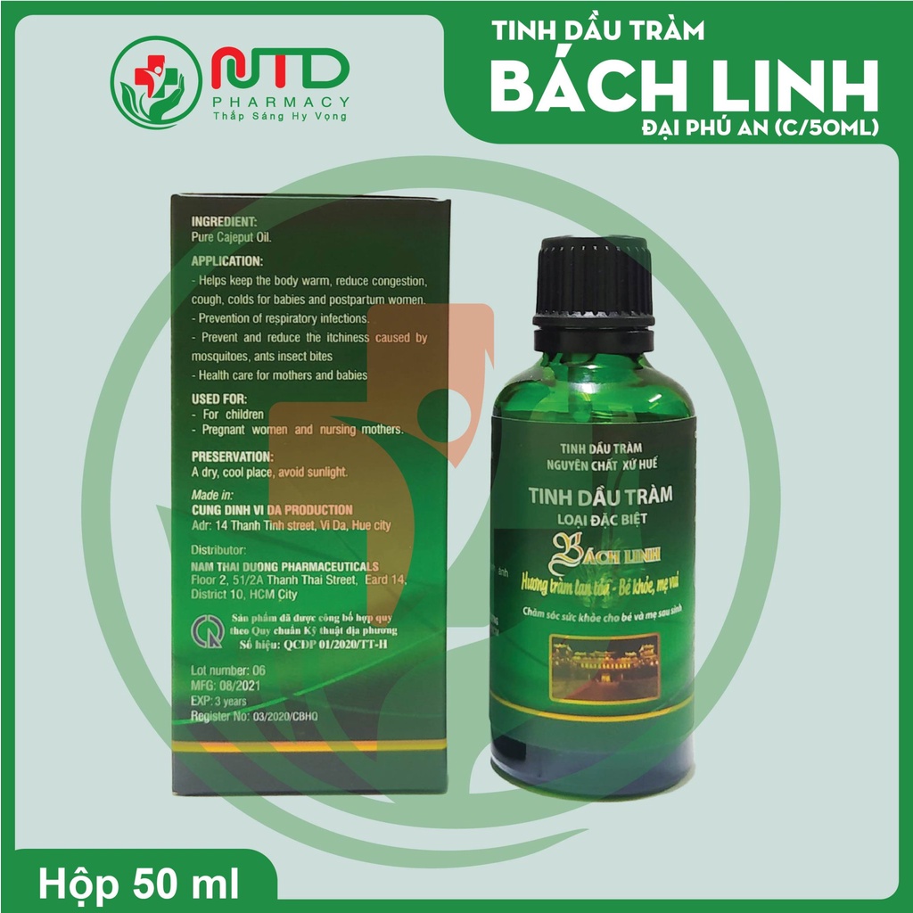 Tinh dầu tràm Bách Linh 50ml - Tinh dầu chăm sóc sức khỏe mẹ và bé