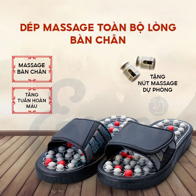 Dép massage bấm huyệt bàn chân Ema, thiết kế công thái học giúp thư giãn, giảm stress, lưu thông khí huyết