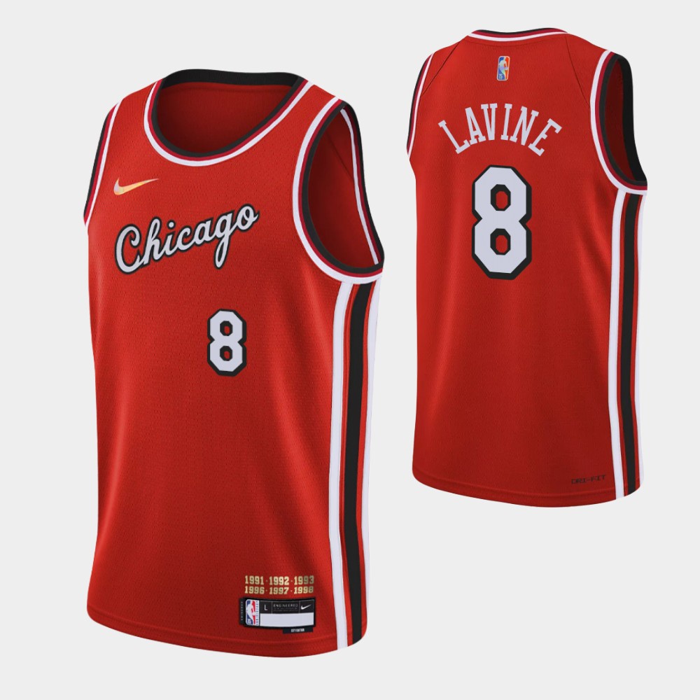 Chicago Bulls #8 Zach LaVine Màu đỏ 2018-19 Icon Jersey