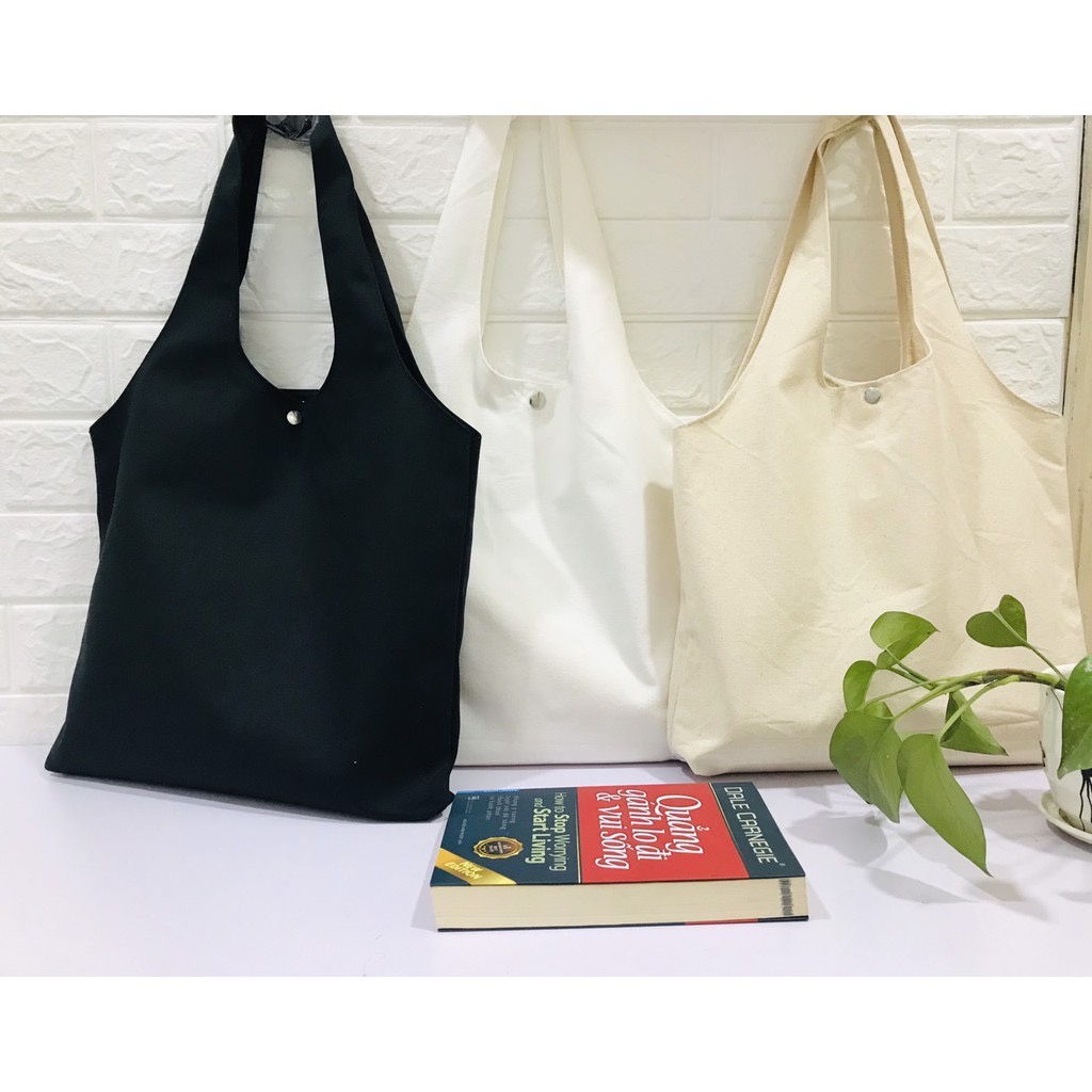 TÚI VẢI CANVAS TRƠN QUAI TRÒN