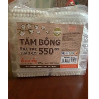 1 lốc 12 gói tăm bông ráy tai thân gỗ