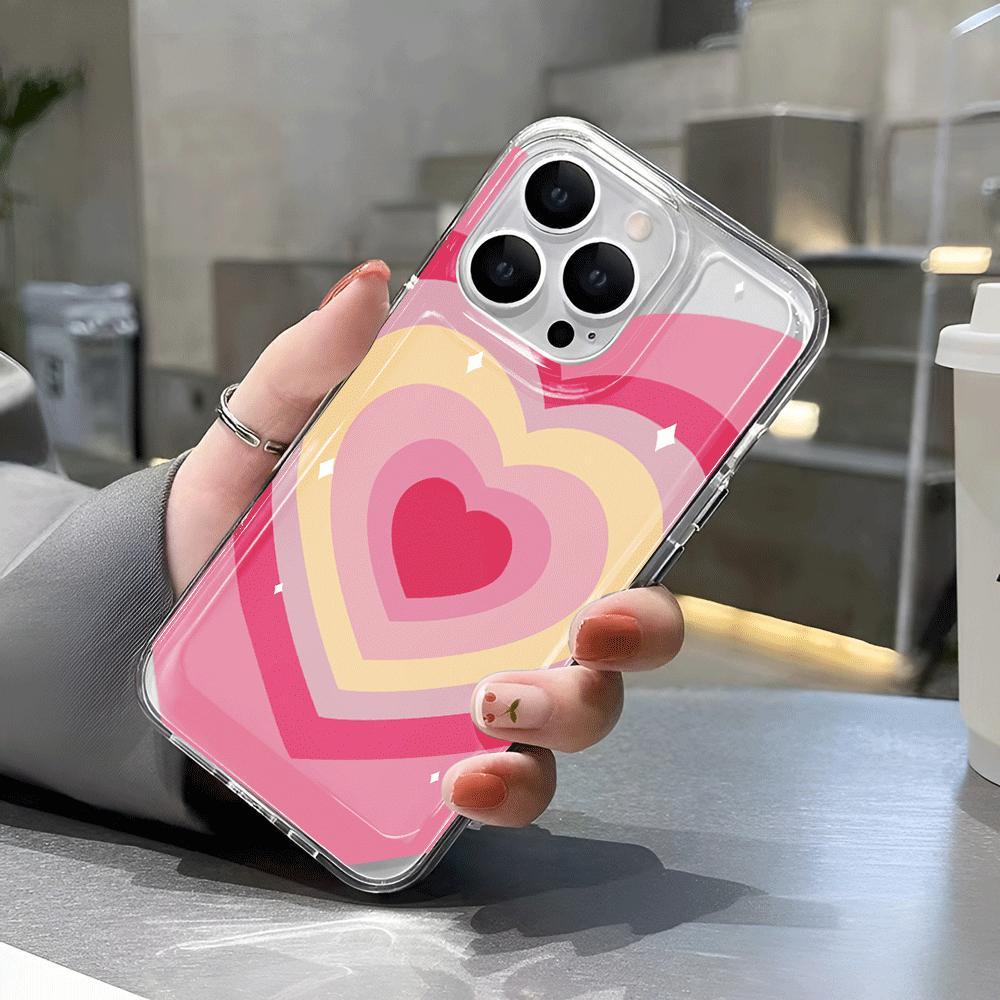 Ốp Điện Thoại Trong Suốt Họa Tiết Trái Tim Cho iphone 14promax 13 12 11 7Plus 7 8 X XS Max