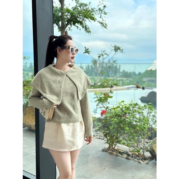 Áo len xanh zr nữ