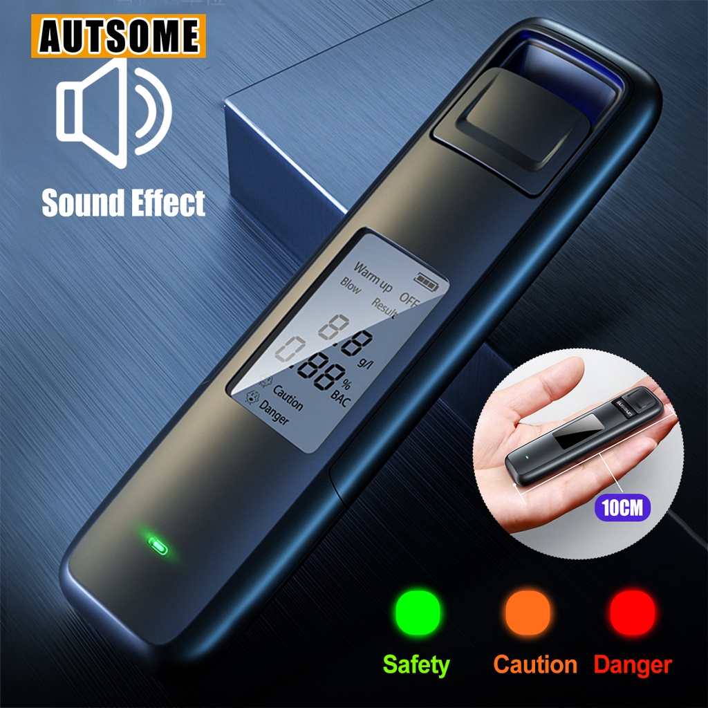 Máy kiểm tra nồng độ cồn chính xác cao, đèn LED hiển thị kỹ thuật số, chức năng sạc USB, máy đo nồng độ cồn