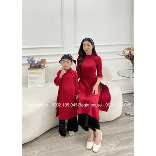 ÁO dài lụa cho mẹ và bé gái