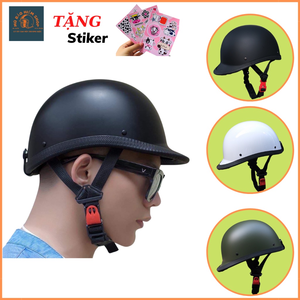 Mũ bảo hiểm nửa đầu đua ngựa sịn sò, thời trang cho nam nữ dạo phố mũ nửa đầu