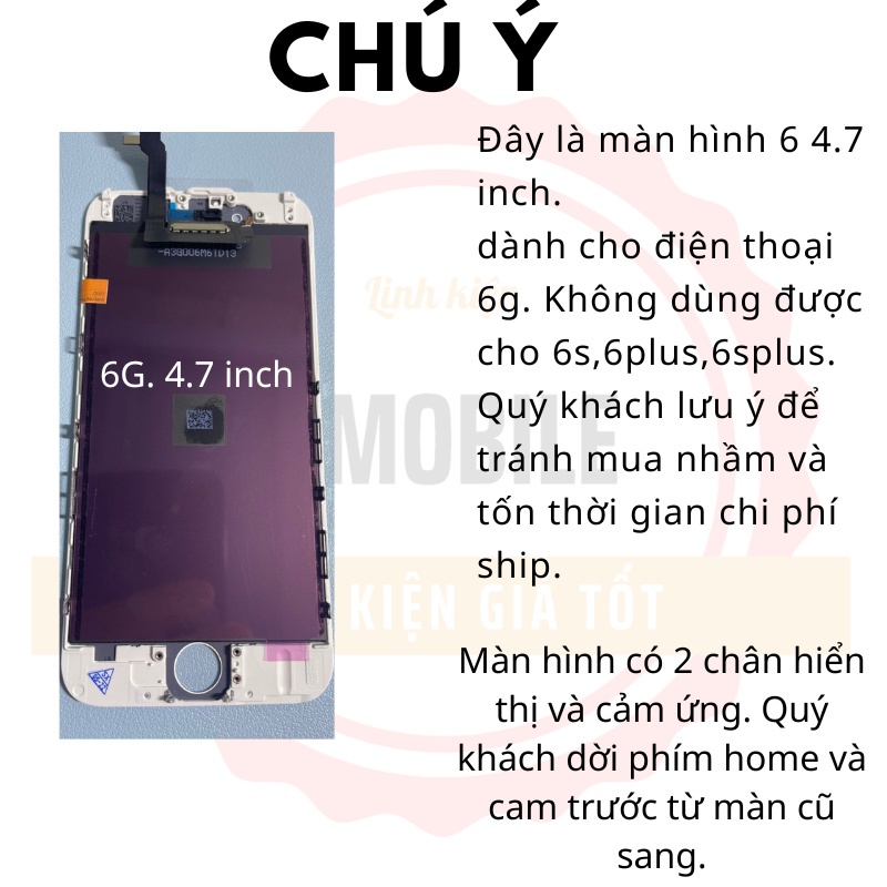Màn hình thay thế nguyên bộ cho máy 6 bóc máy