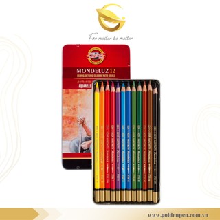 [HÀNG CHÍNH HÃNG] Chì màu nước ký họa Koh - I - Noor thân lục giác 12 màu 3716