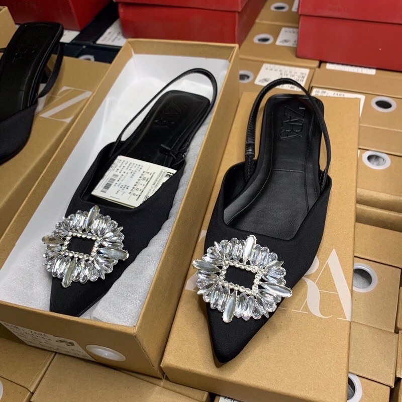 [Hàng chuẩn] Sandal mõm nhọn mặt đá ZR