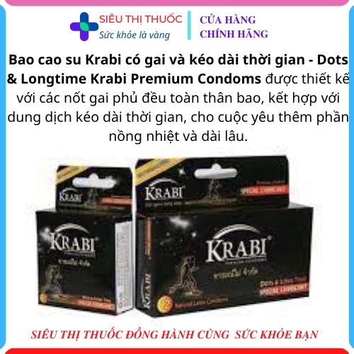 Bao cao su Krabi có gai và kéo dài thời gian hộp 12 cái