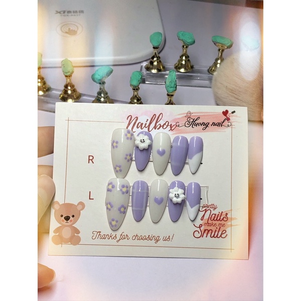 Nailbox thiết kế màu tím mộng mơ (kèm ảnh thật)