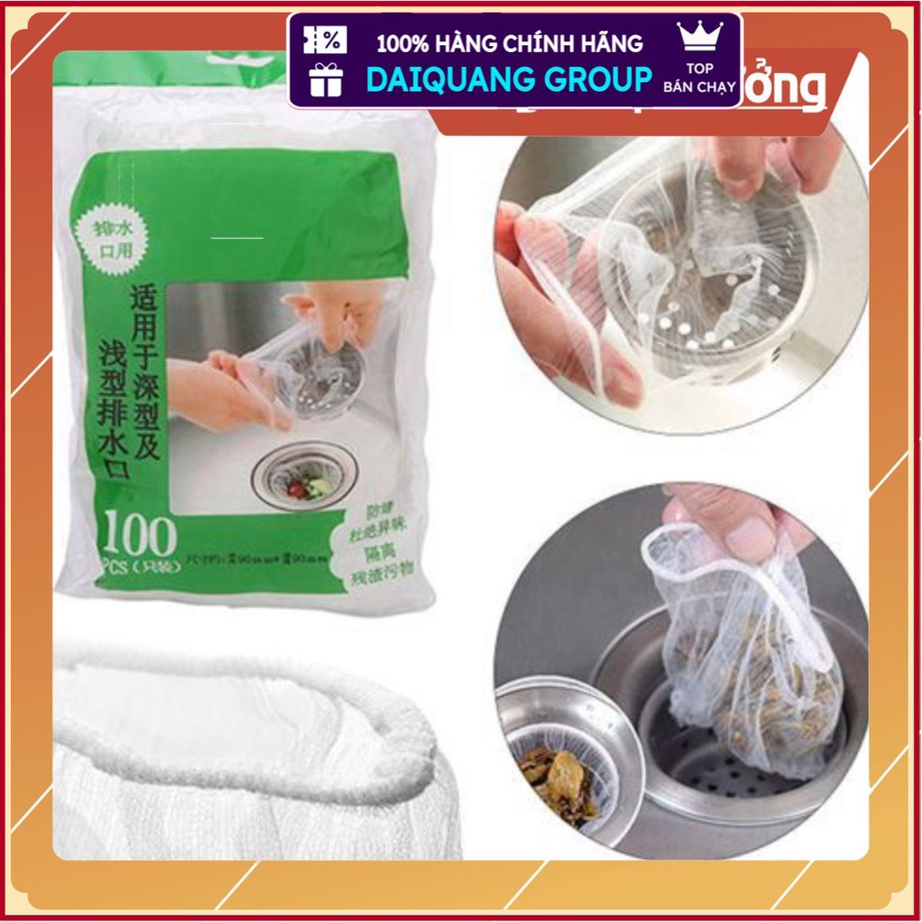 Sẵn hàng Túi Lọc Rác Bồn Rửa Bát (Túi 100 Chiếc) .