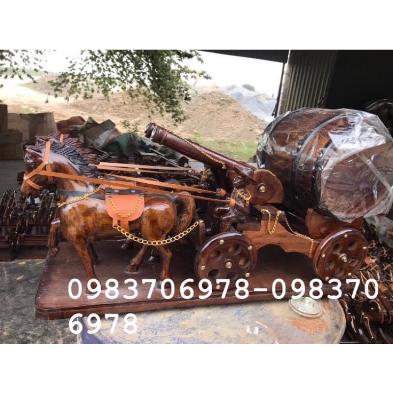 xe ngựa kéo trống-xe ngựa kéo pháo ngựa đôi