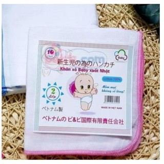 SET 10 chiếc Khăn Sữa Trắng Xuất Nhật Siêu Thấm Loại 2 - 3 - 4 lớp - an toàn cho da bé -LỆ MY STORE