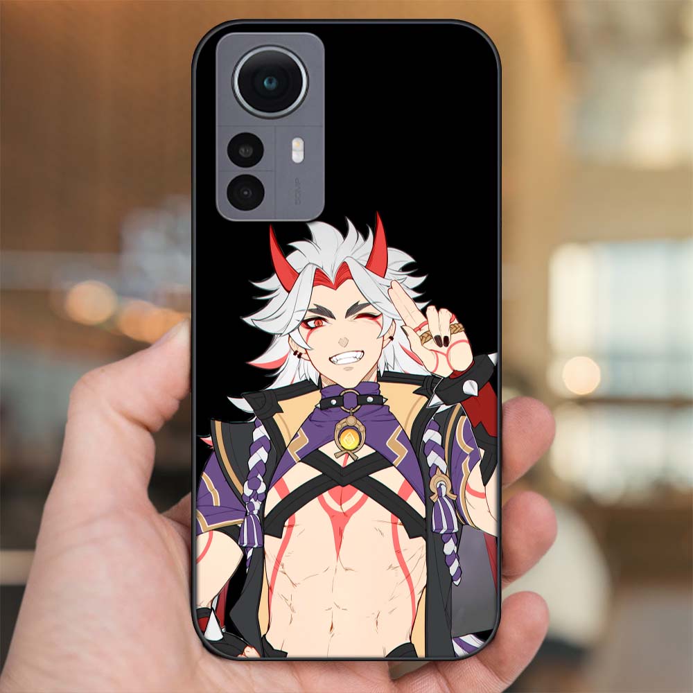 Ốp lưng Xiaomi 12 Pro 5G viền đen in hình Arataki Itto Genshin Impact