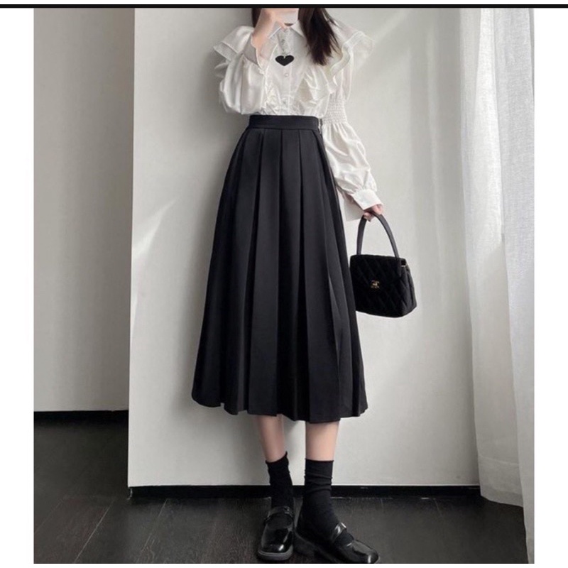 Chân váy dài xếp ly to cạp cao đủ size S M L XL | BigBuy360 - bigbuy360.vn