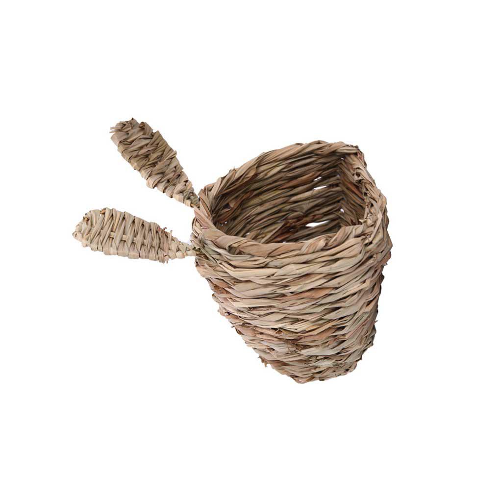 Tổ Đan Cỏ Hình Tròn Có Tai Dễ Thương Dùng Trang Trí Phòng Ngủ / Sân Vườn