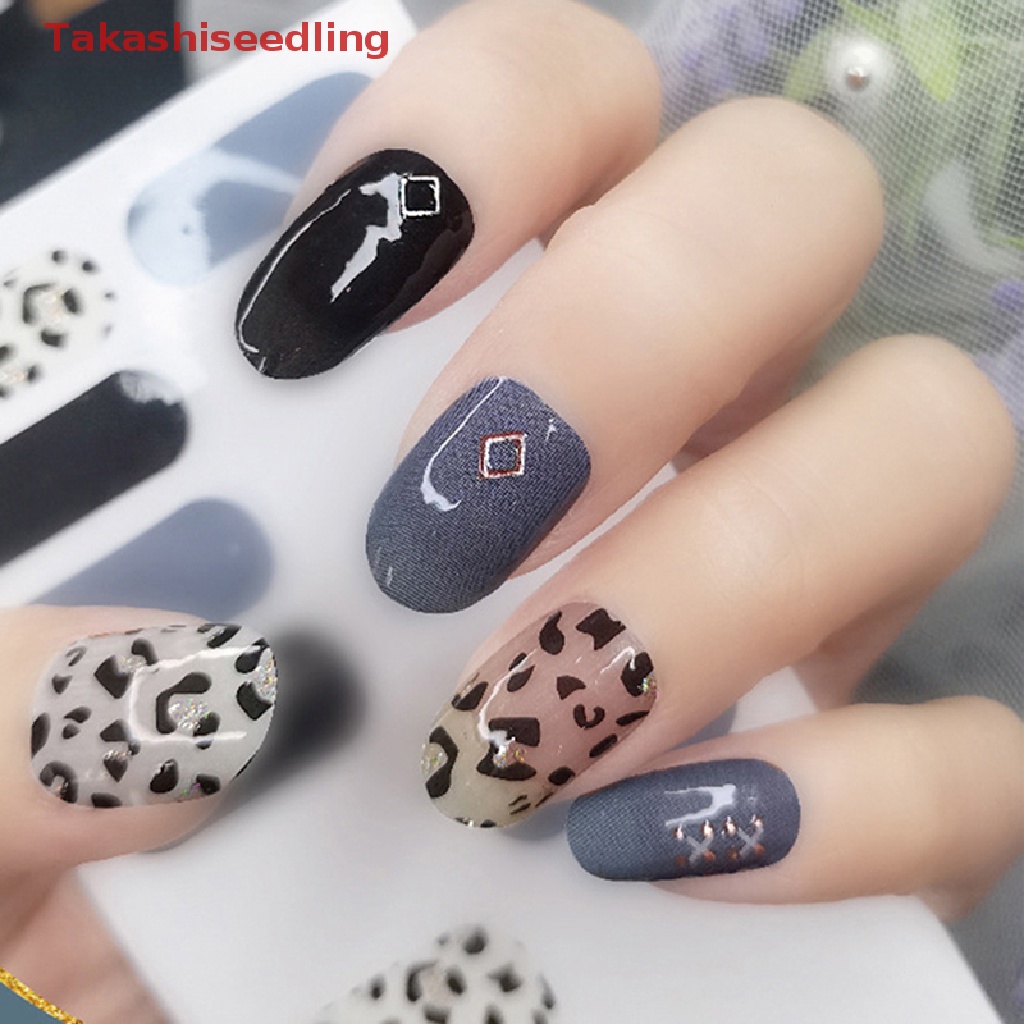 Miếng Dán Trang Trí Móng Tay 3D Màu Đồng Tự Dính Thời Trang