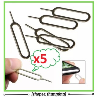 Combo 5 que chọc sim Inox, tháo lắp nhanh sim, thẻ nhớ cho smartphone