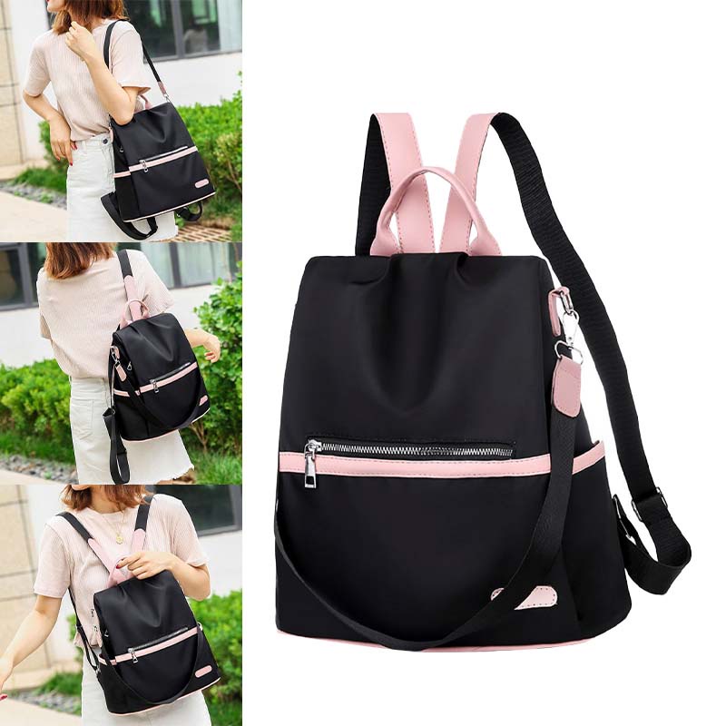 Ba Lô Đi Học Chống Trộm Đa Năng Màu Tương Phản Phiên Bản Hàn Quốc Mới HYOY JP HB