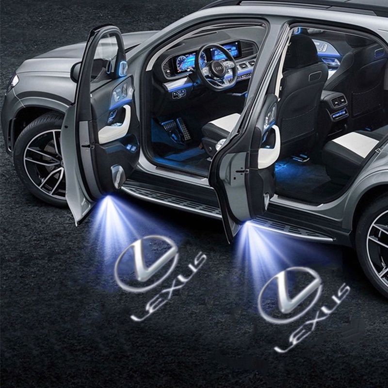 2 Đèn Led Chào Mừng Gắn Cửa Xe Hơi Lexus LS ES IS LX RX GS LC RC