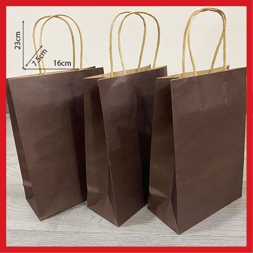 10 TÚI KRAFT 16x23x7.5cm - NHIỀU MÀU