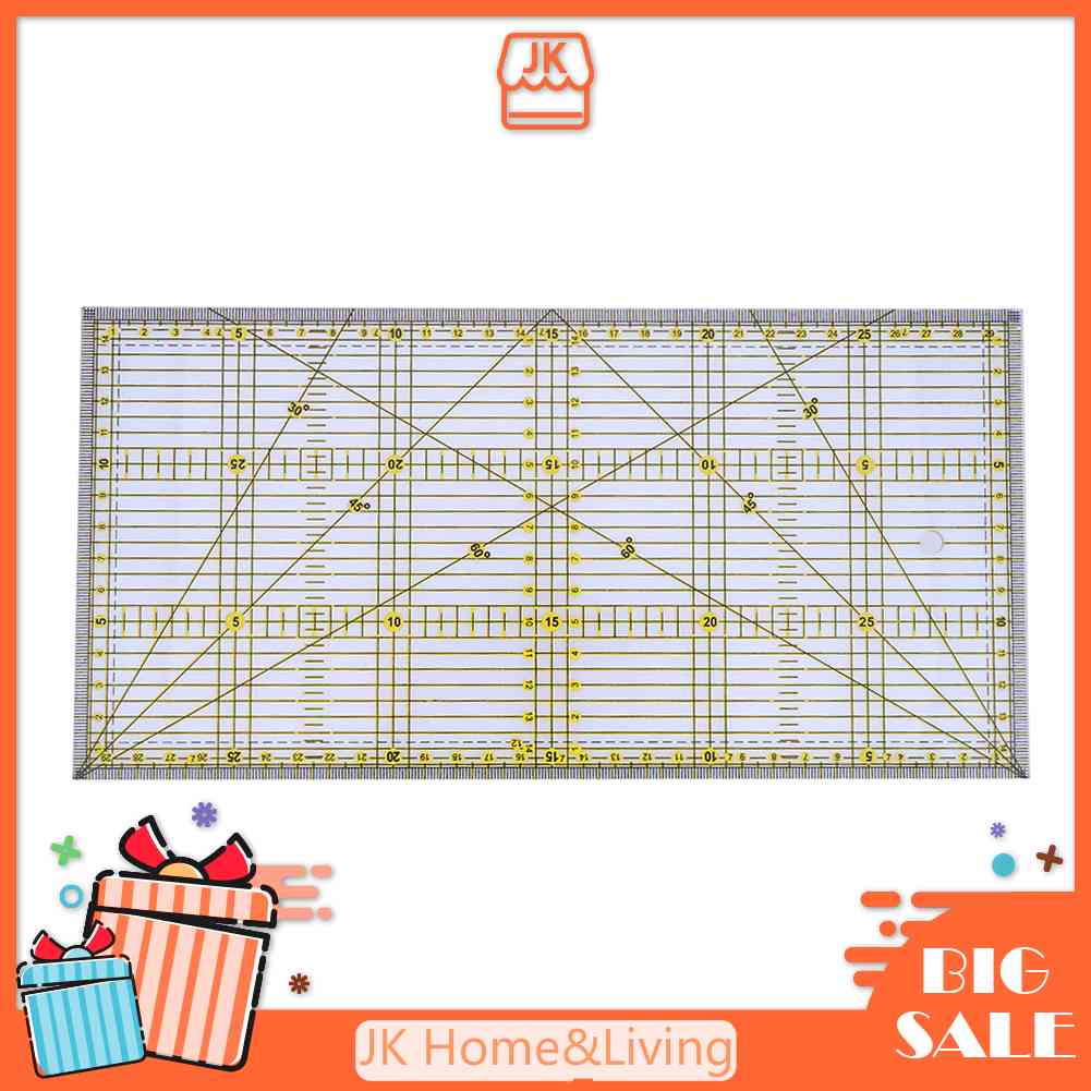 Thước Acrylic Trong Suốt 30X15Cm Chuyên Dụng May Vá