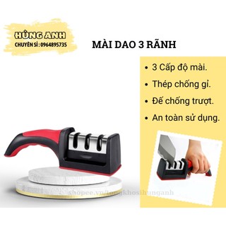 Dụng cụ mài dao 3 rãnh, mài dao kéo 3 khe, nhỏ gọn, tiện lợi ha007