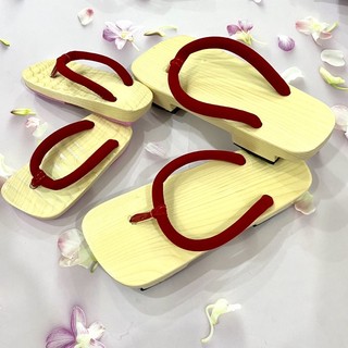 Guốc gỗ guốc mộc mẹ và bé guốc Nhật Geta kẹp xỏ ngón đ
