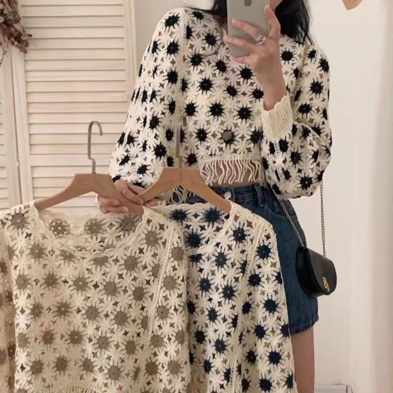 Áo boho tua rua dài tay