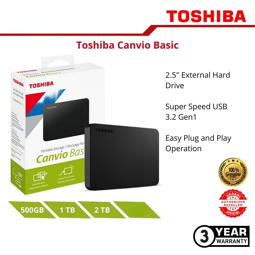 Cứng Di Động Toshiba Canvio 500GB / 1TB / 2TB / 2.5 "HDTB305AK3AA / HDTB410AK3AA / HDTB420AK3AA