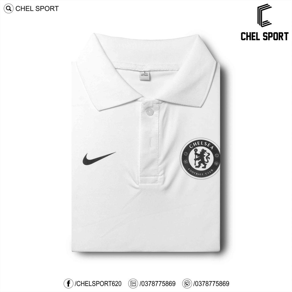 Áo polo logo thêu Chelsea 2rd 2023