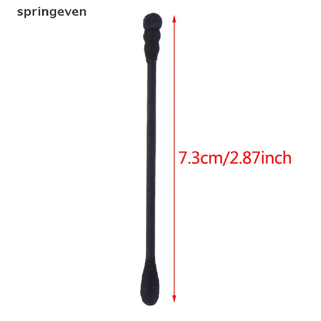 Hộp 200 Tăm Bông Cotton Màu Đen Thiết Kế Xoắn Ốc Dùng Một Lần