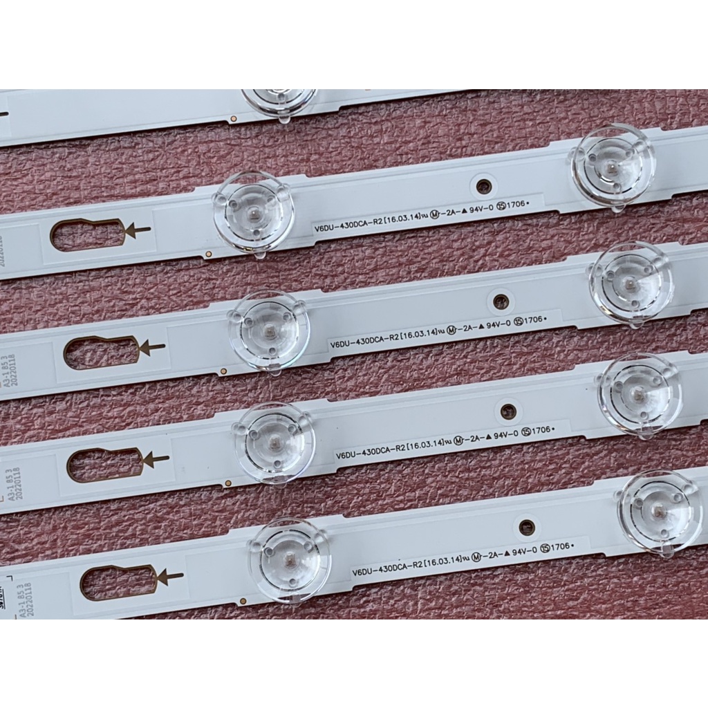 THANH LED TIVI SAMSUNG 43KU6000 43MU6100 43MU6150 HÀNG ZIN HÃNG MỚI 100% BỘ 4 THANH 7 BÓNG VÀ 4 THANH 5 BÓNG MỖI BÓNG 3V