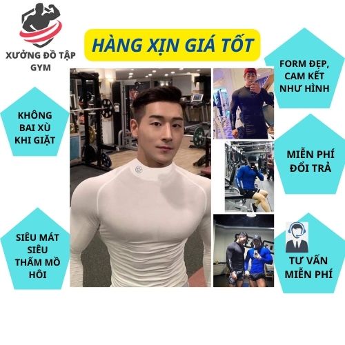 Áo  Thể Thao Nam LA Sport  thun lạnh tập gym cổ tròn dài tay vải thoáng mát co giãn chuẩn form Nam Tính