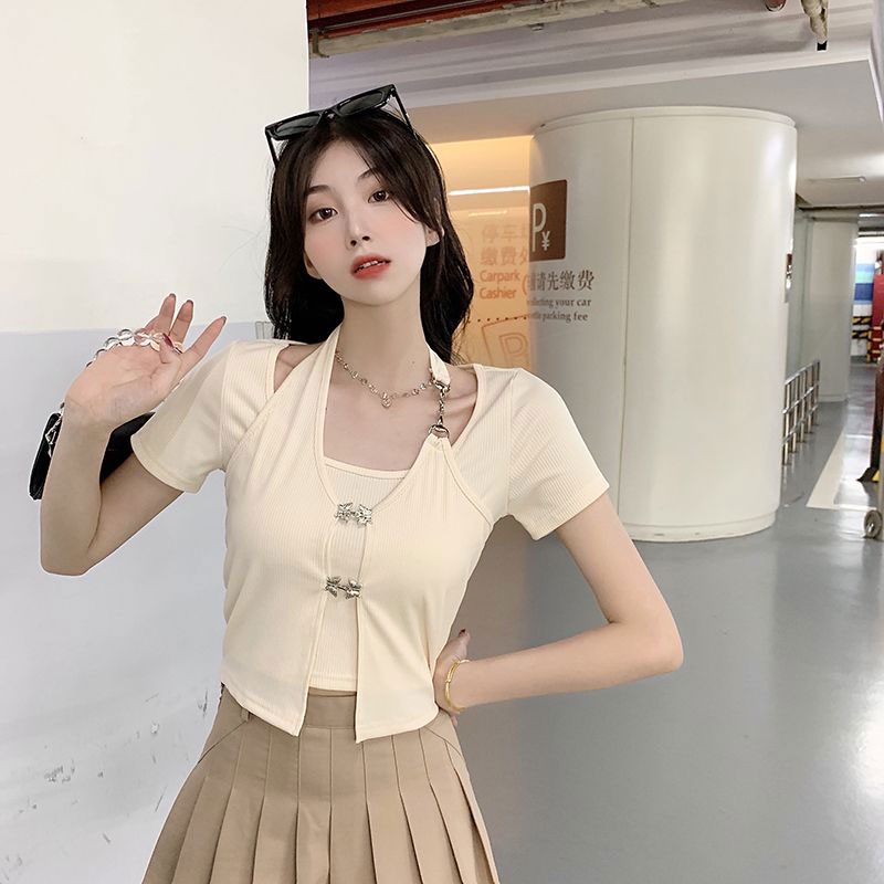 Áo thun YEYA ngắn tay cổ tròn phong cách Hàn Quốc thời trang dành cho nữ